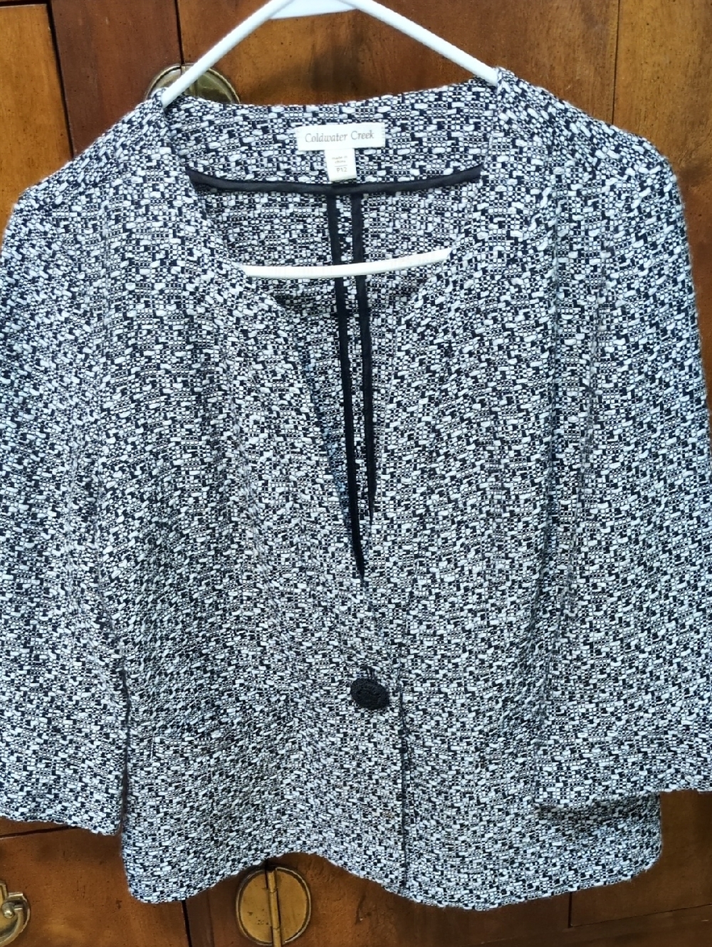 Coldwater Creek Black & White Tweed Blazer Jacket